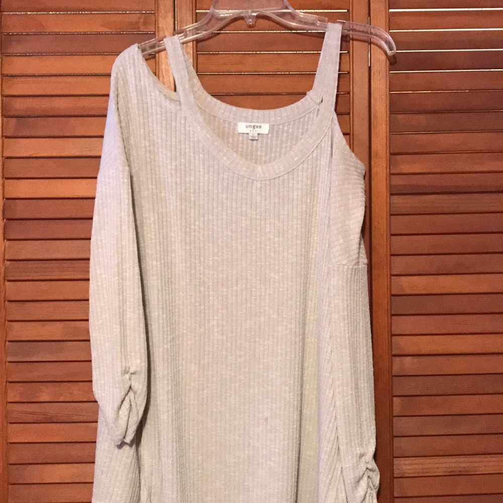 Open shoulder sweater